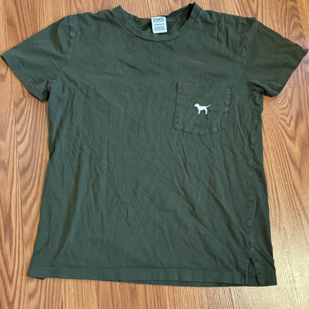 PINK Victoria's Secret Green Short Sleeve Tee Size Xs‎